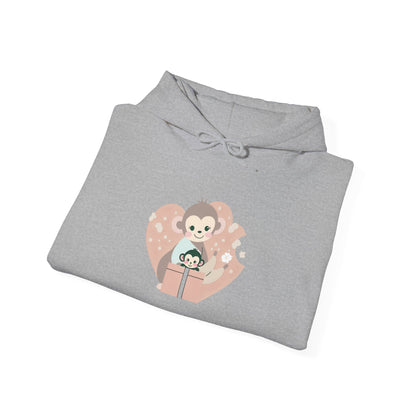 Dark gray hoodie hanging — classic fit and neutral tones