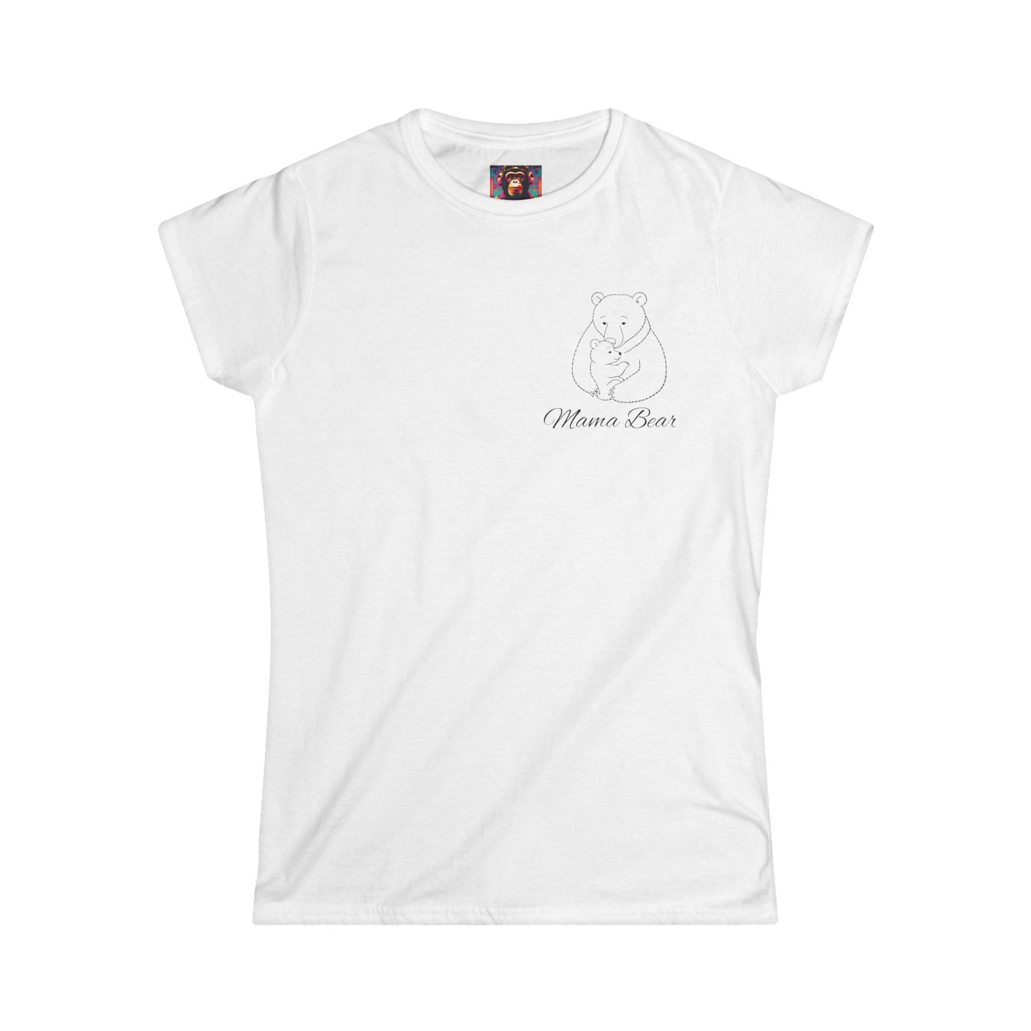 Mama Bear Women's Softstyle Tee - Cute Family Shirt for Moms