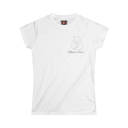 Mama Bear Women's Softstyle Tee - Cute Family Shirt for Moms