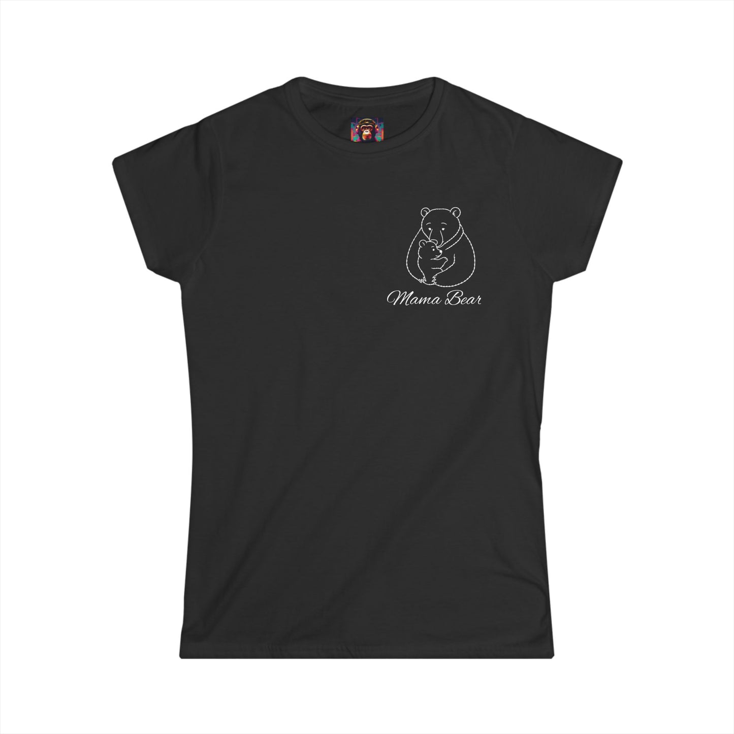 Mama Bear Women's Softstyle Tee - Cute Family Shirt for Moms