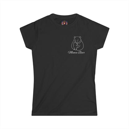 Mama Bear Women's Softstyle Tee - Cute Family Shirt for Moms
