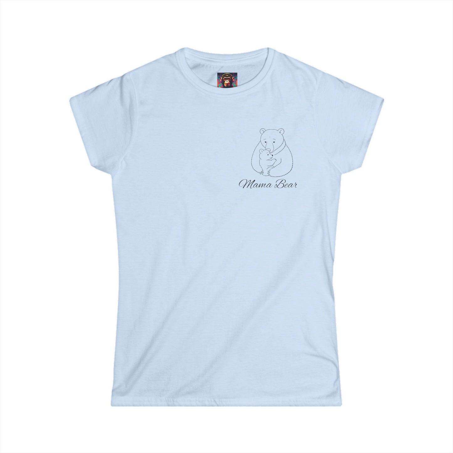 Mama Bear Women's Softstyle Tee - Cute Family Shirt for Moms