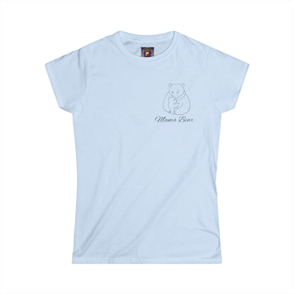 Mama Bear Women's Softstyle Tee - Cute Family Shirt for Moms