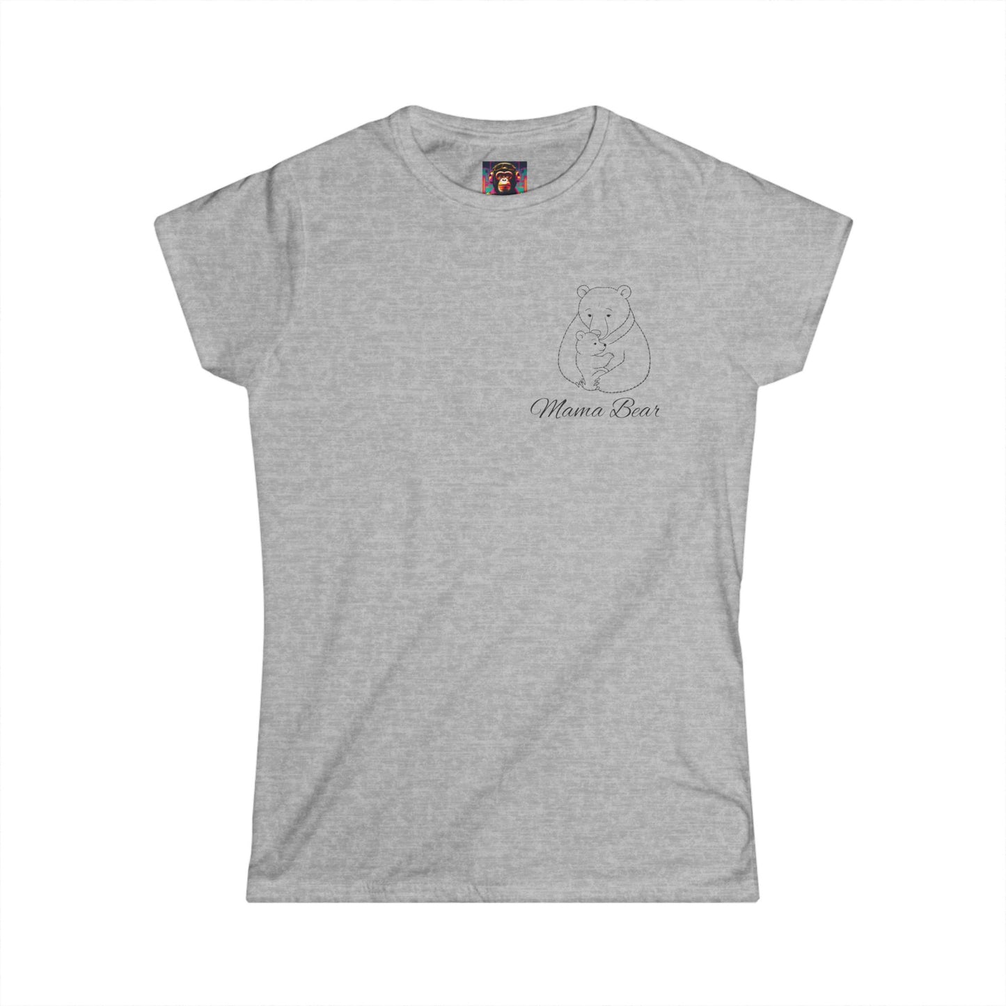 Mama Bear Women's Softstyle Tee - Cute Family Shirt for Moms