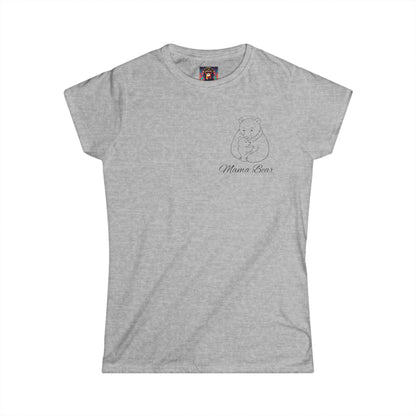 Mama Bear Women's Softstyle Tee - Cute Family Shirt for Moms