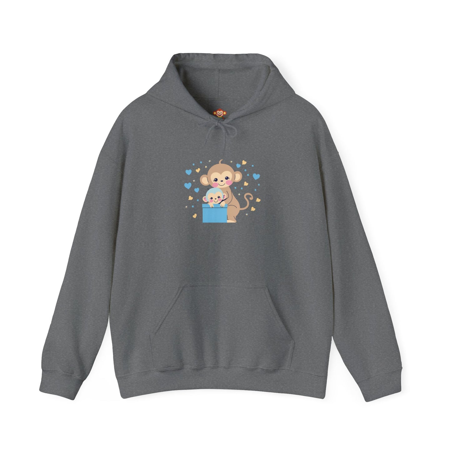Ethically made unisex hoodie back view in sport gray