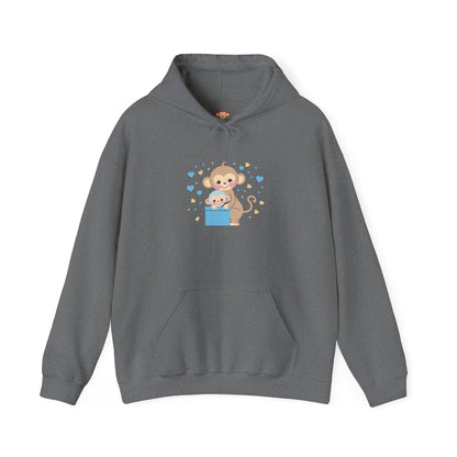 Ethically made unisex hoodie back view in sport gray