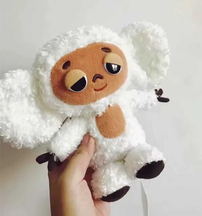 High Quality Cheburashka Plush Toy Big Eyes Monkey with Clothes Doll Russia Anime Baby Kid Sleep Appease Doll Toys for Children
