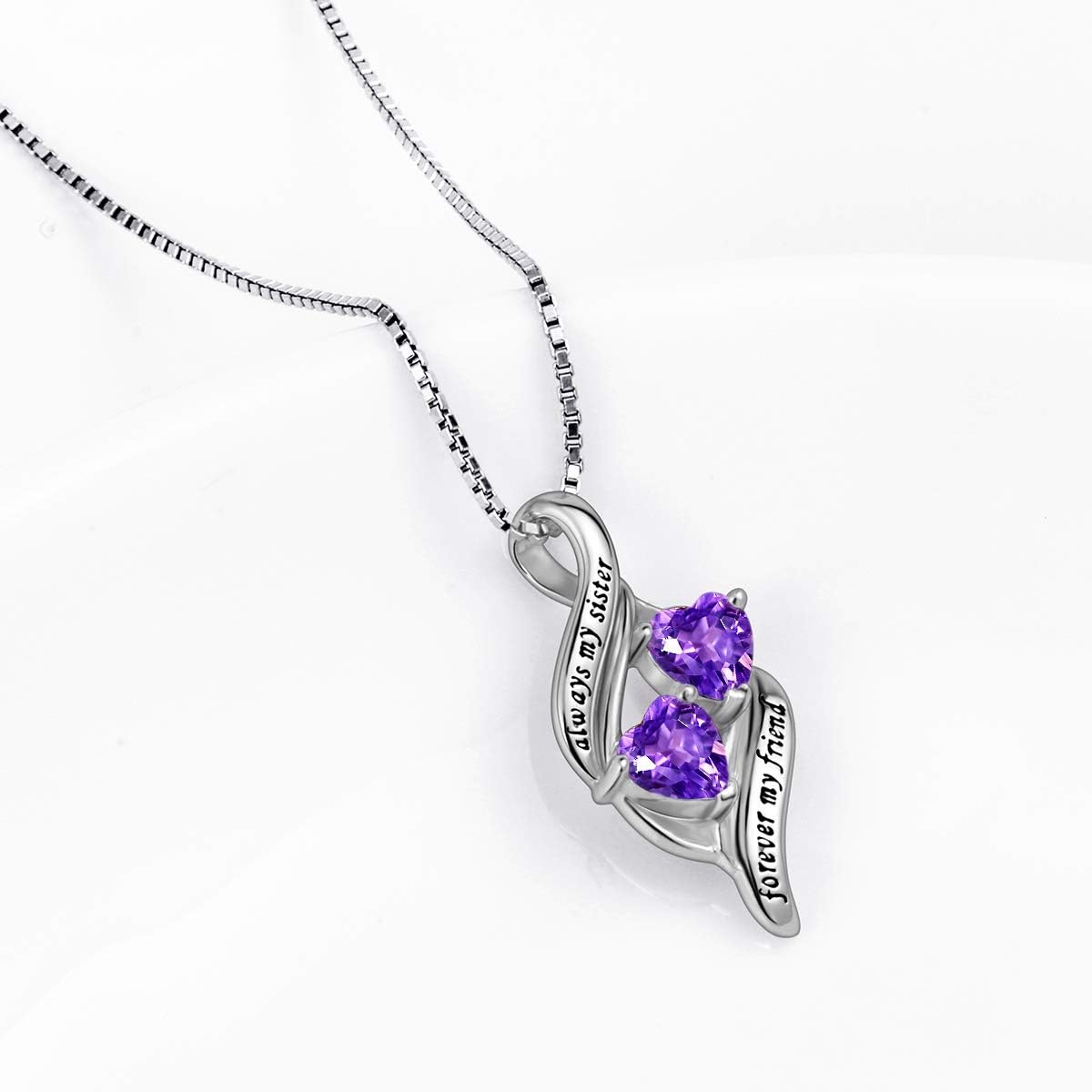 Sterling silver necklace with “Mother” and “Daughter” engraving in a gift-ready box