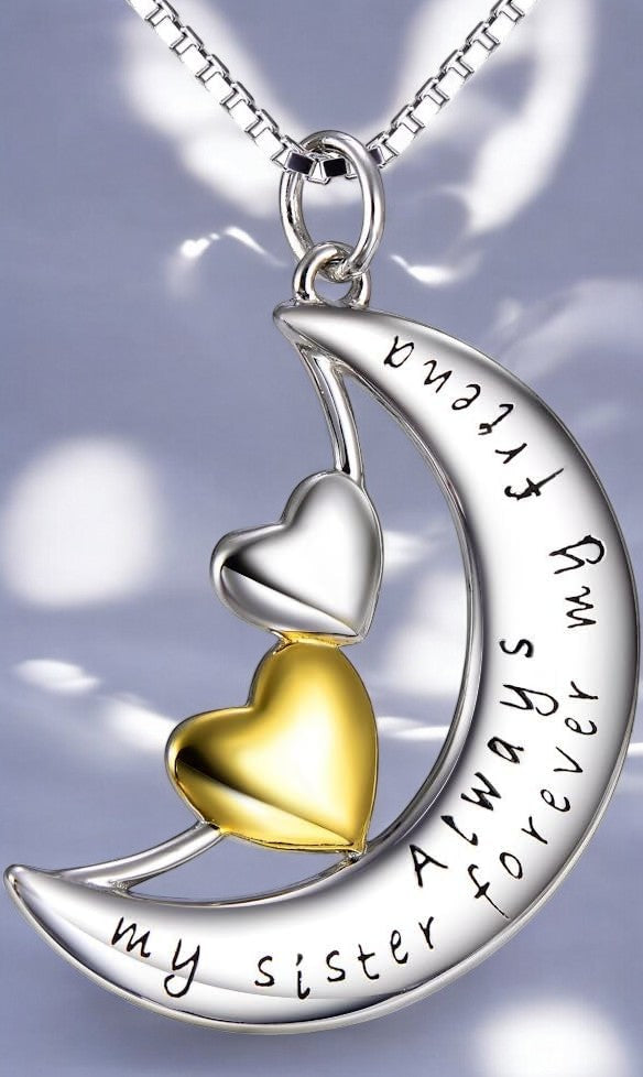 Mother & Daughter Necklace – Sterling Silver Heart Pendant