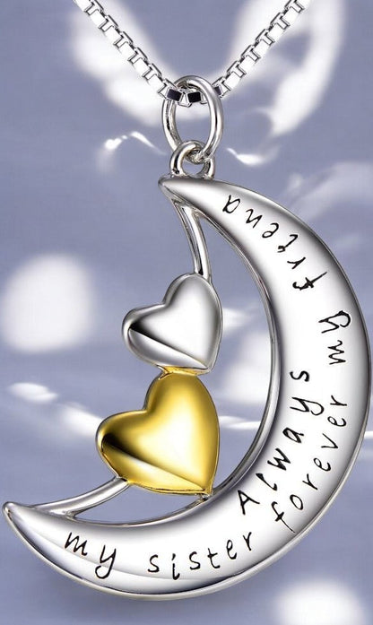 Mother & Daughter Necklace – Sterling Silver Heart Pendant