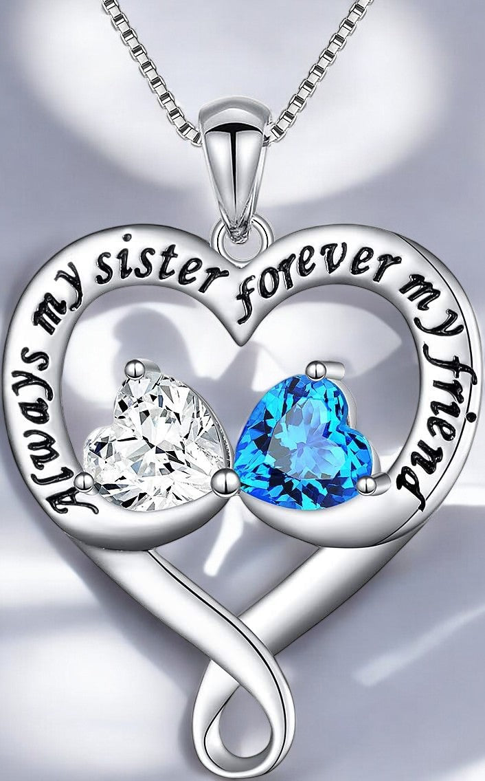 Mother & Daughter Necklace – Sterling Silver Heart Pendant