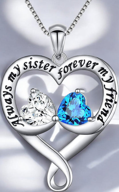 Mother & Daughter Necklace – Sterling Silver Heart Pendant