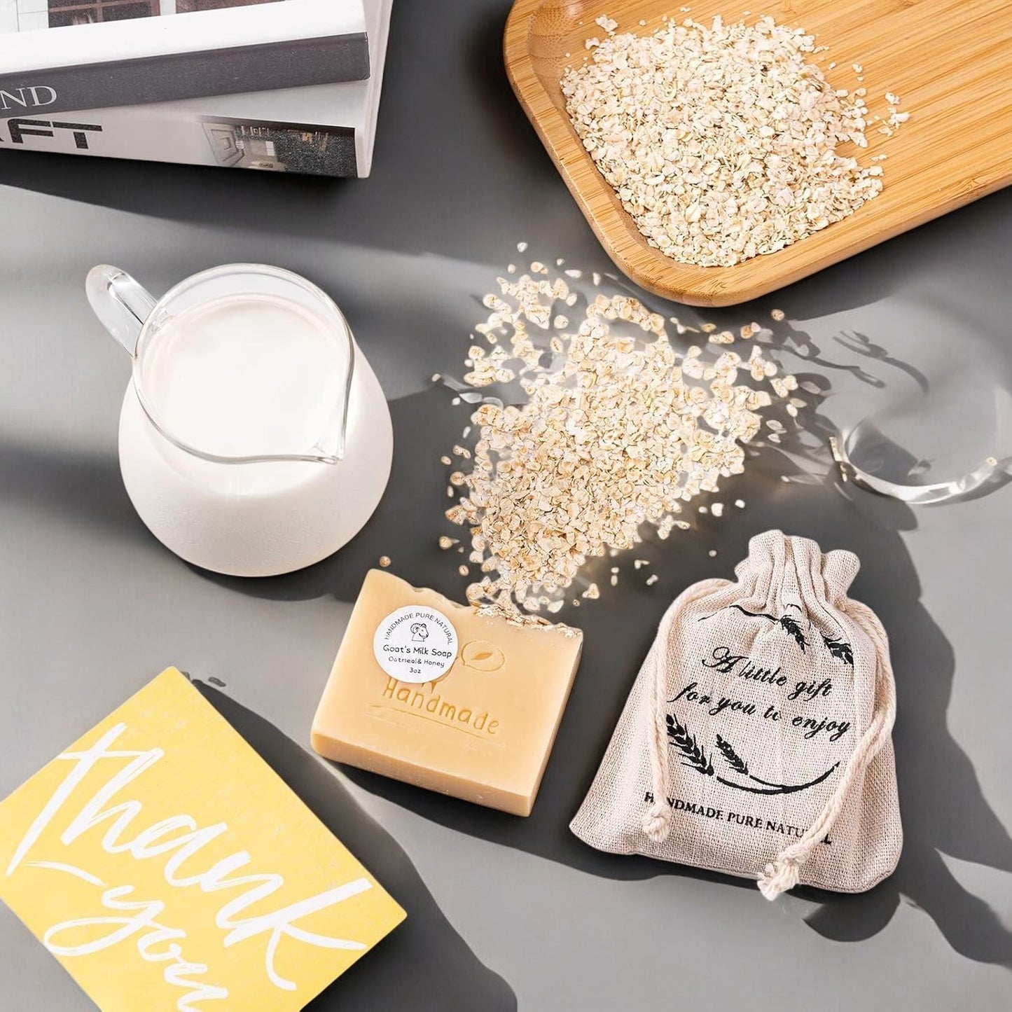 Thoughtful self-care kit with bath salts, candle, and cozy accessories