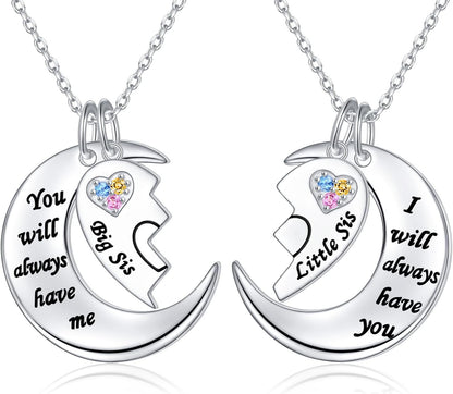 Mother & Daughter Necklace – Sterling Silver Heart Pendant
