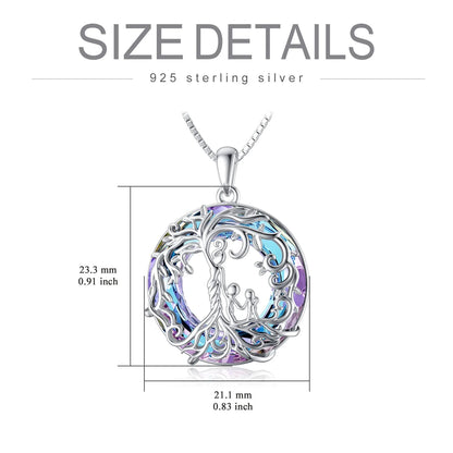 Size chart for Tree of Life family necklace, ideal gift for Mother’s Day